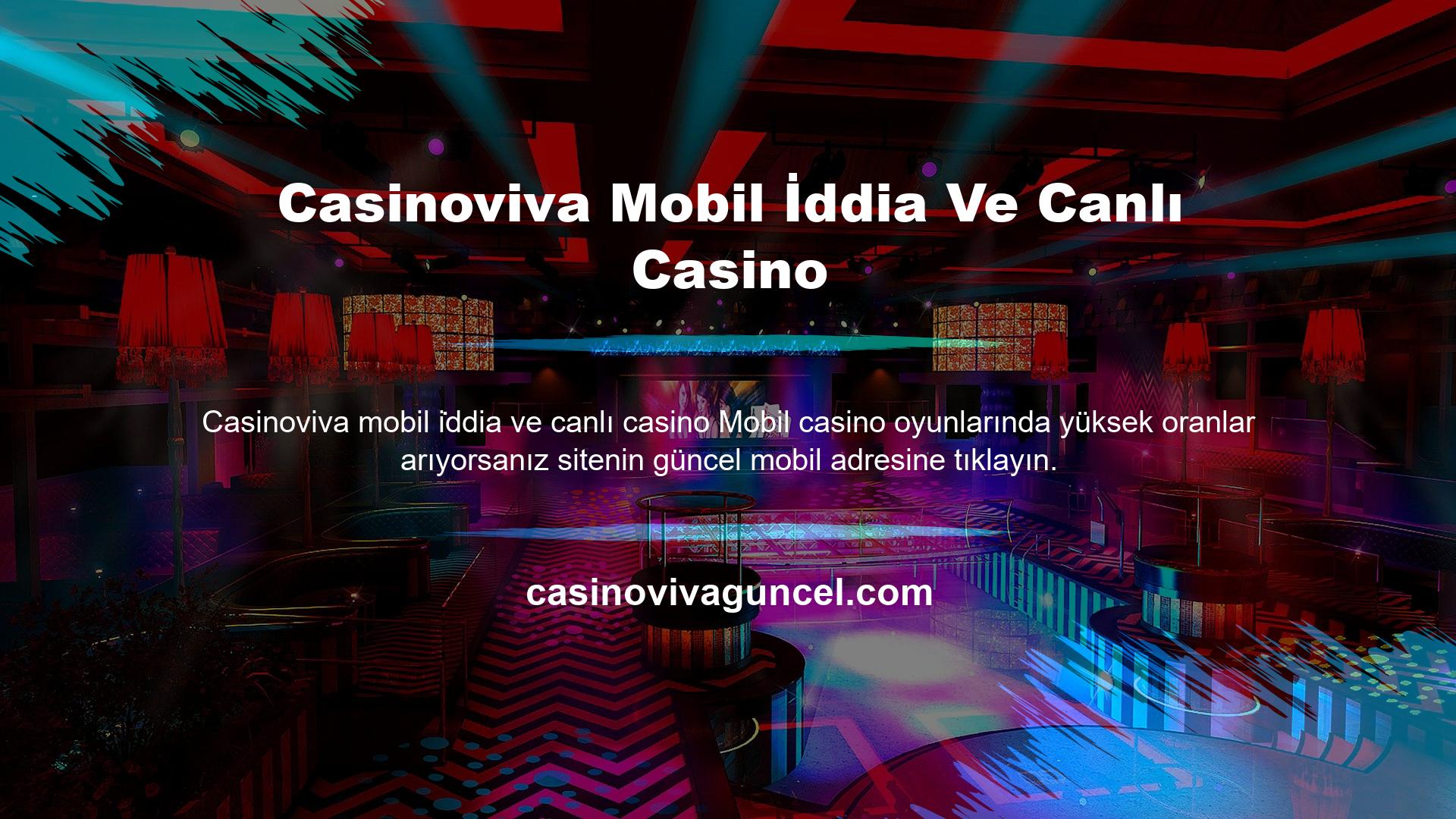 Casinoviva Mobil İddia Ve Canlı Casino
