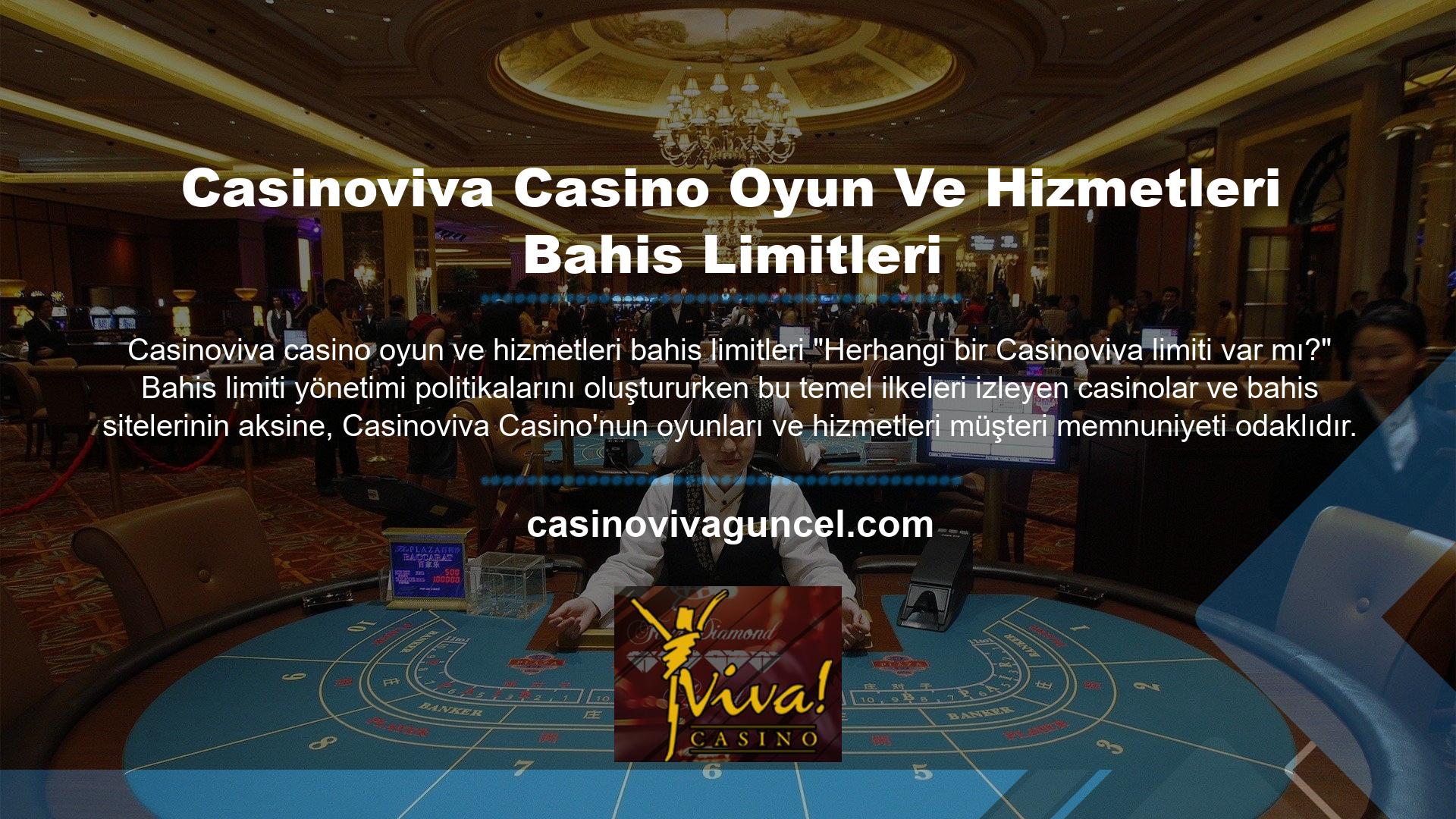 Casinoviva casino oyun ve hizmetleri bahis limitleri