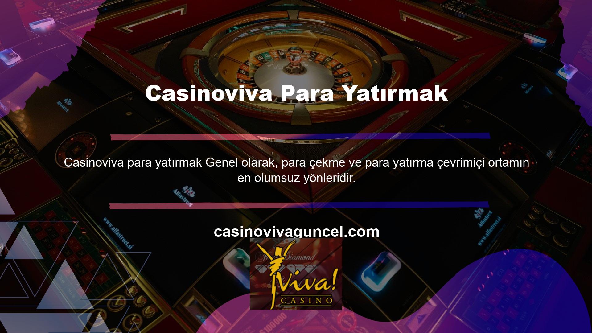 Genel işlevselliğe sahip Casinoviva web siteleri için geçerli değildir