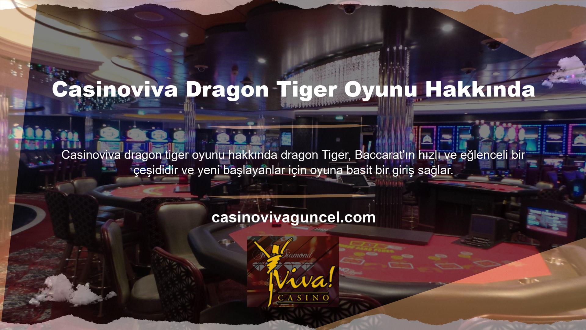 Dragon Tiger canlı masaları, herhangi bir çevrimiçi casino için mükemmeldir