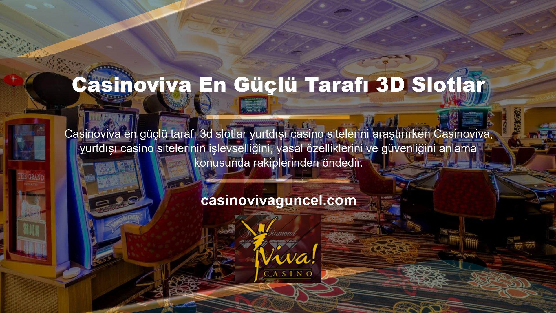 Casinoviva en güçlü yanı en güçlü 3D slot olarak belirlendi ve tüm oyunculara ve oyun yetkililerine duyuruldu