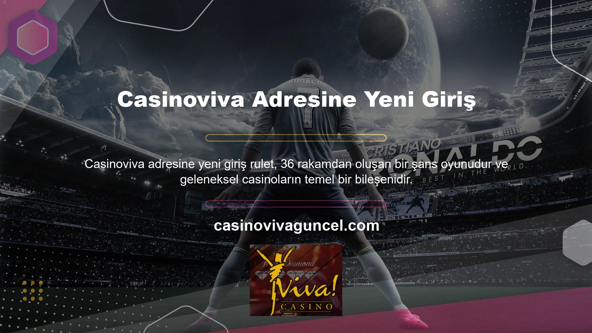 Casinoviva canlı casino rulet alternatifi sayesinde artık oyunu internet platformu üzerinden online olarak oynayabilirsiniz